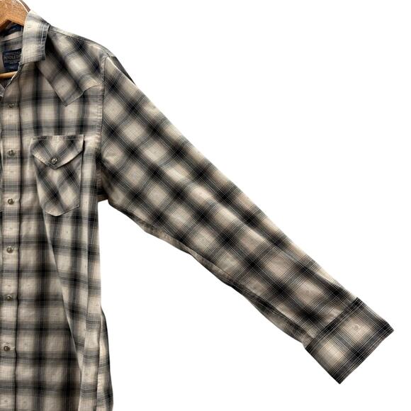 PENDLETON MEN'S FRONTIER PLAID PEARL SNAP-FRONT WESTERN CANYON SHIRT SIZE MEDIUM - Picture 4 of 10